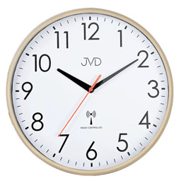 Bonett Ø30,5cm, Radiostyret, Glidende sek. viser, plast, beige RH502.1 - Urma.dk