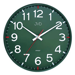 Bonett Vægure Ø30cm Glidende sek viser, plastik, Grøn HX2508.3 - Urma.dk