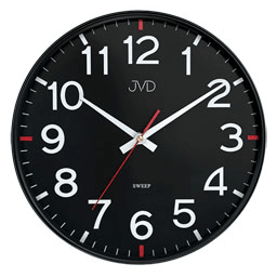 Bonett Vægure Ø30cm Glidende sek viser, plastik, sort HX2508.2 - Urma.dk