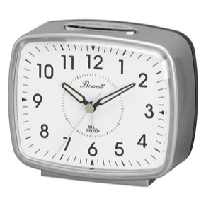 Bonett Vækkeure H:10,5cm B:12cm Glidende sek. viser, Lys, Snooze, KLOKKE BA905G - Urma.dk