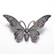 Broche, sort sommerfug med zirconia - Urma.dk