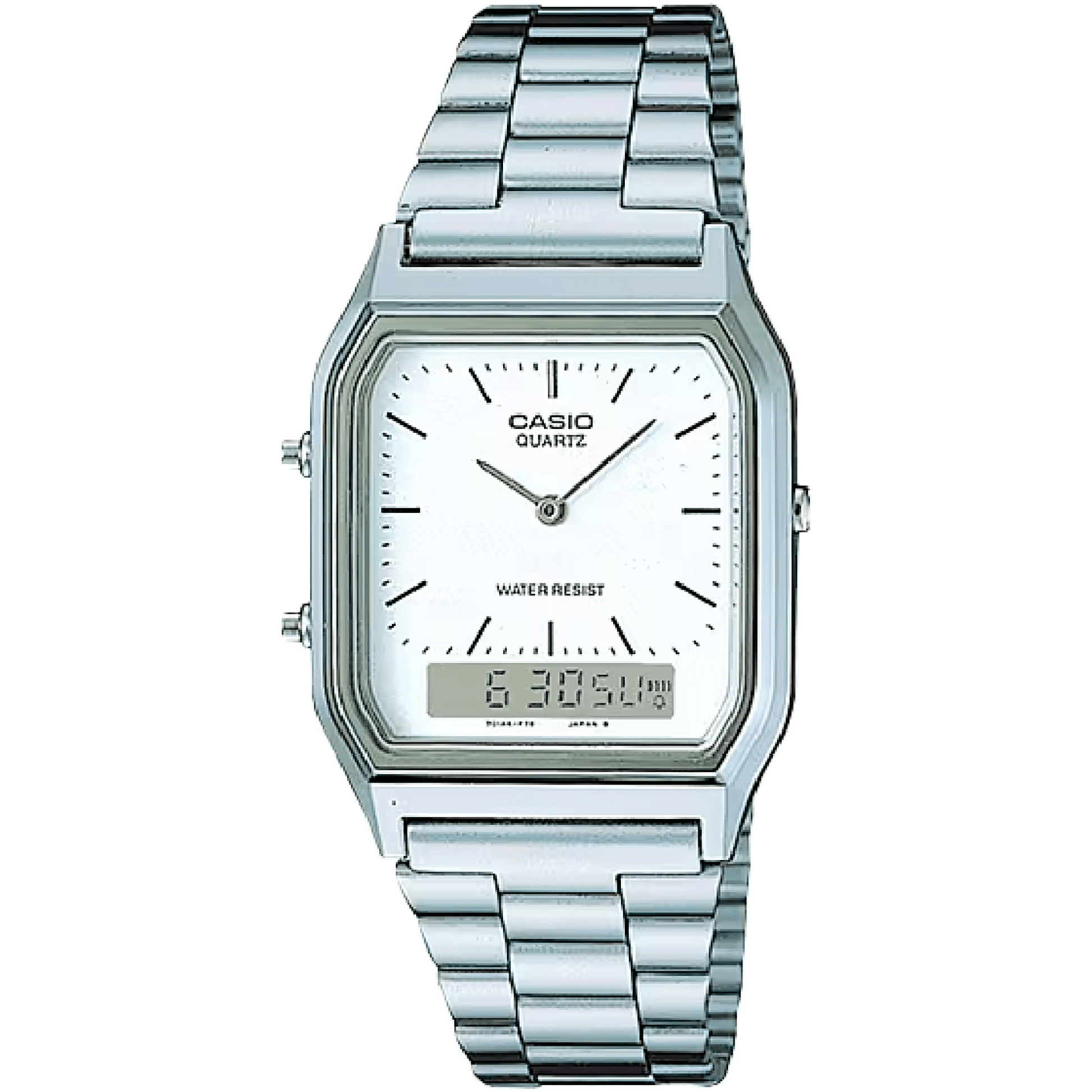CASIO Collection - ur – UNX ANADIG SS WHT - Urma.dk