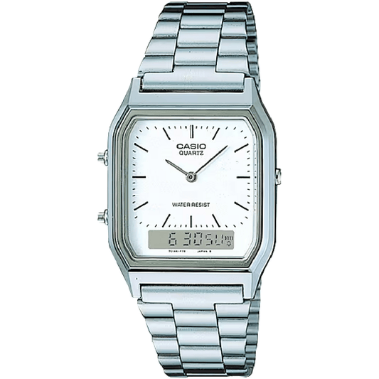 CASIO Collection - ur – UNX ANADIG SS WHT - Urma.dk