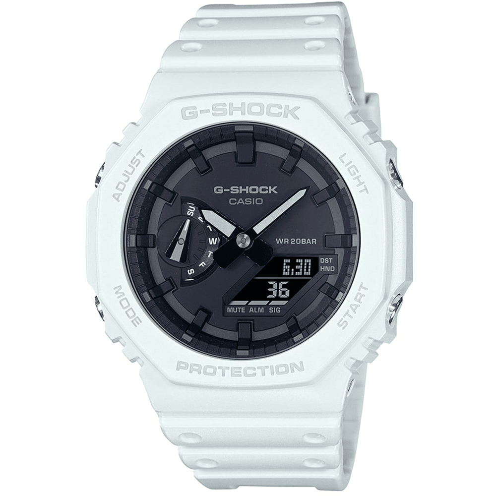CASIO G - Shock - ur – GNT ANADIG PU WHT - GA - 2100 - 7AER - Urma.dk