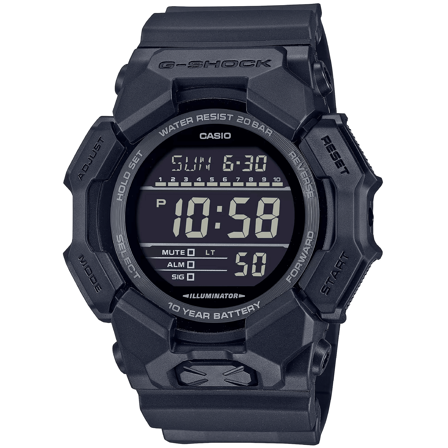 CASIO G - Shock - ur – GNT DIG PU BLK - GD - 010 - 1A1ER - Urma.dk