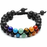 Chakra armbånd med 2 rækker stene