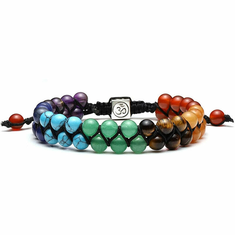 Chakra armbånd med 2 rækker 6 mm stene