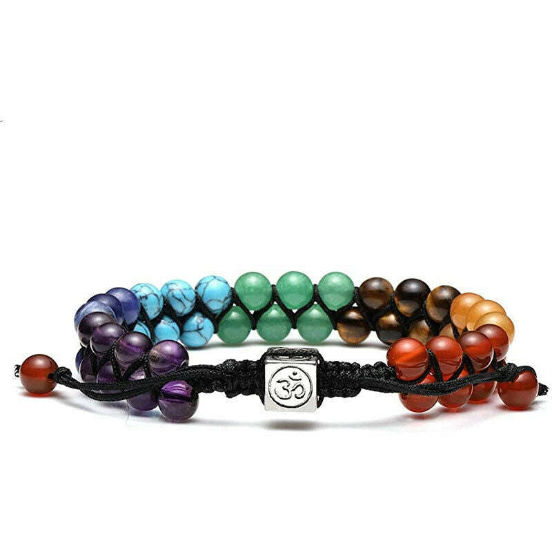 Chakra armbånd med 2 rækker 6 mm stene