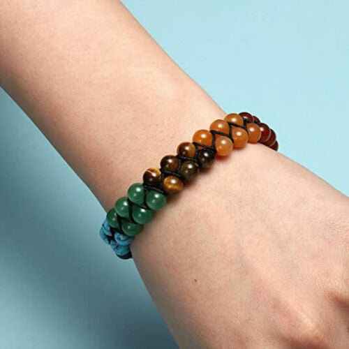 Chakra armbånd med 2 rækker 6 mm stene