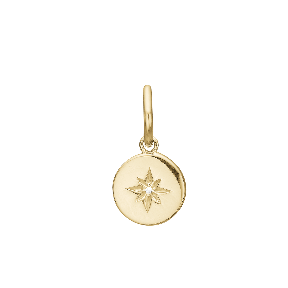 Charm, hanger m/cz, forg sølv