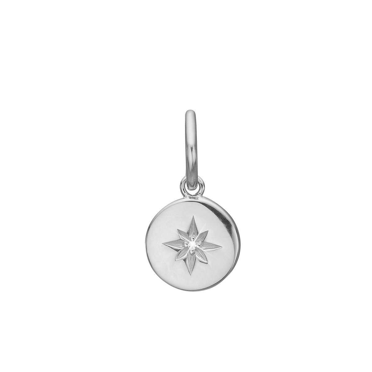 Charm, hanger m/cz, sølv