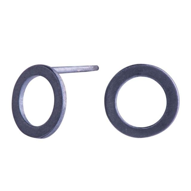 Cirkel oxyderet sølv ørestik 12mm - Urma.dk