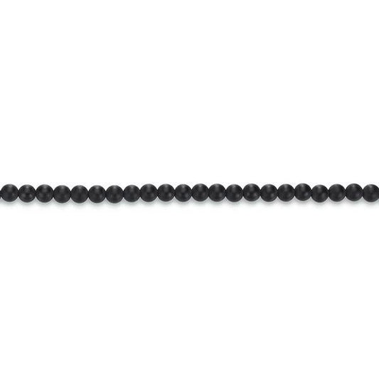 Connection halskæde med sort Agat med mat overflade - 45 cm - Urma.dk