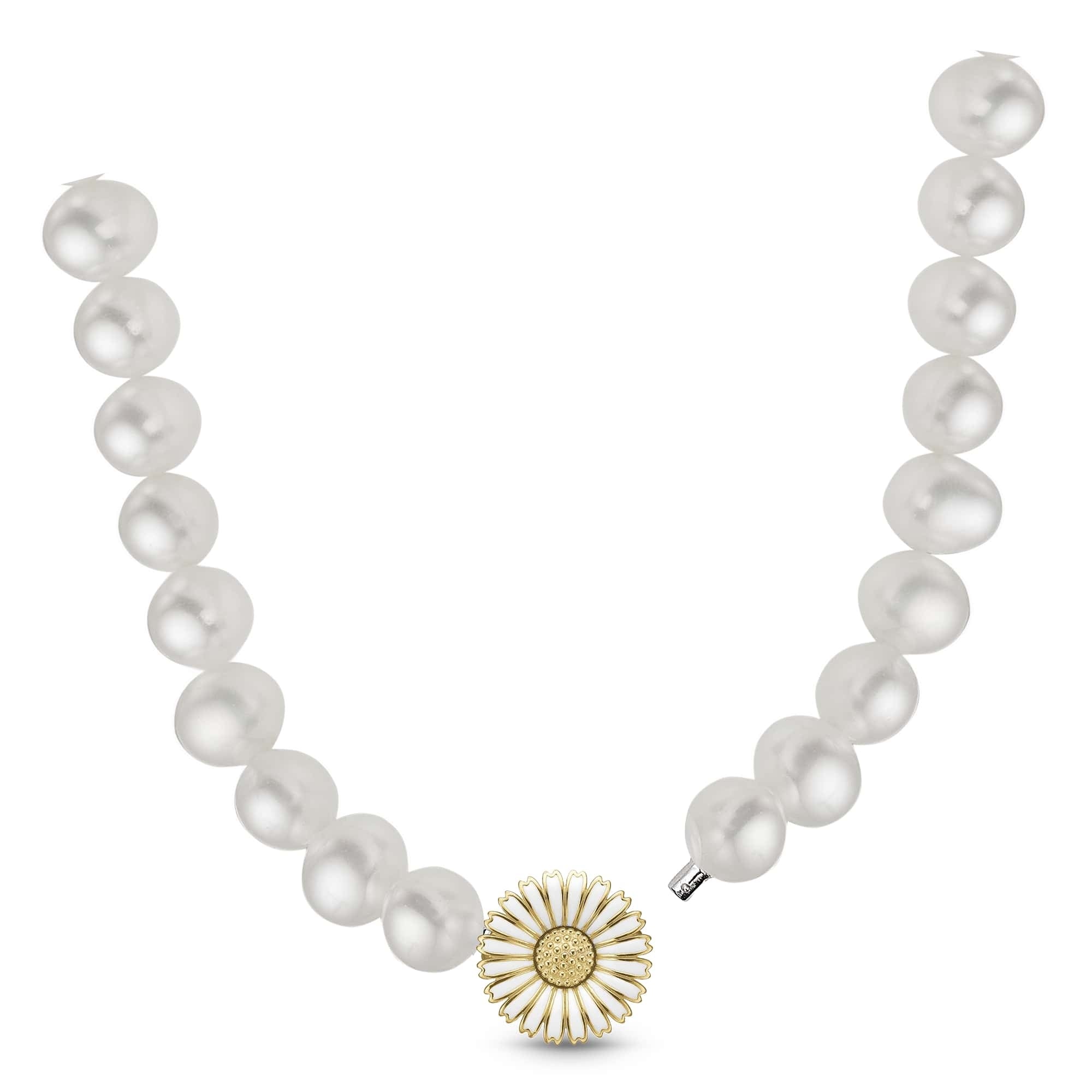 Connections perlekæde med marguerit vedhæng/lås - Urma.dk
