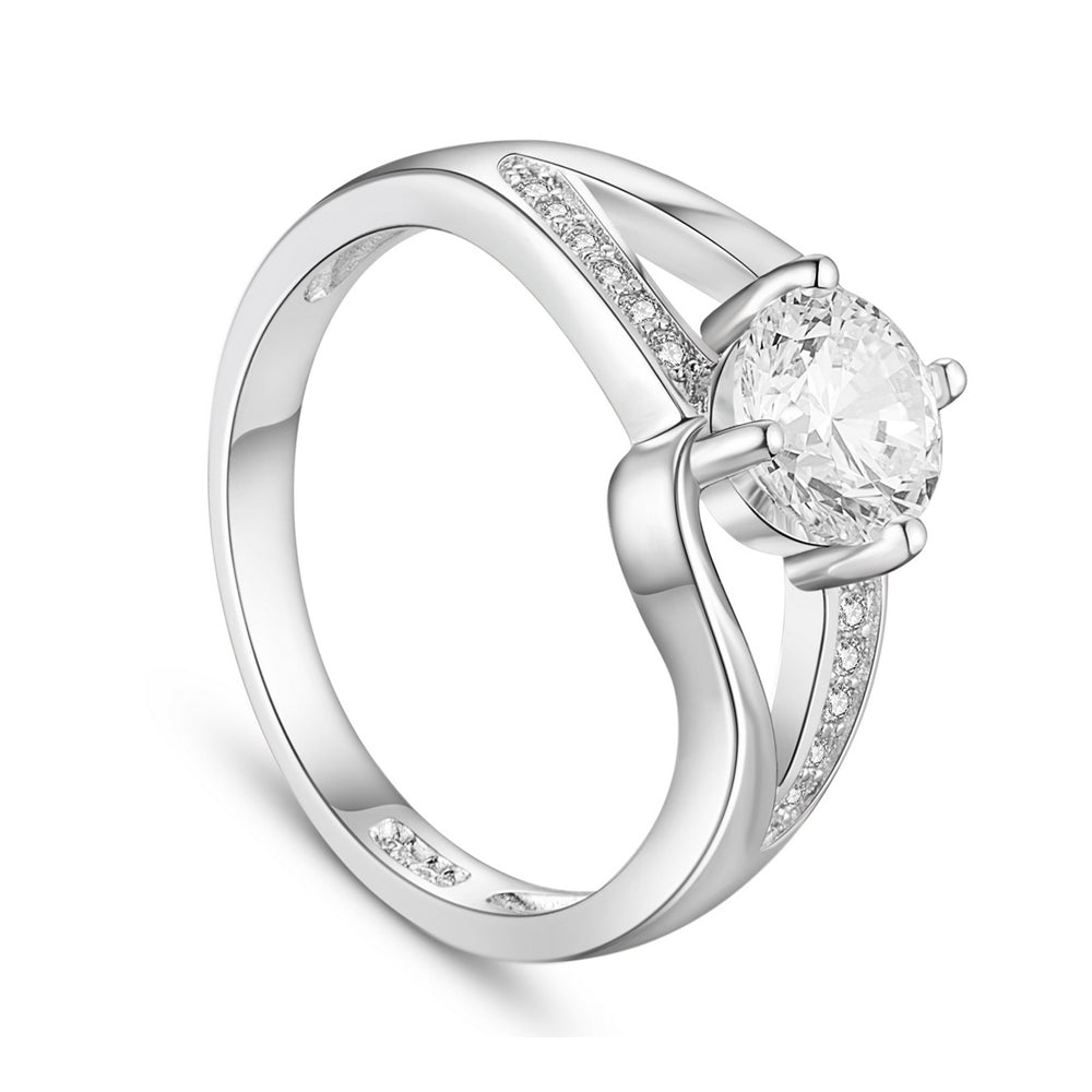 Sølv ring med zirconia stene