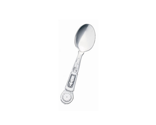 Dåbsske i sølv med ur - Prinsesse - 14,4 cm - Urma.dk