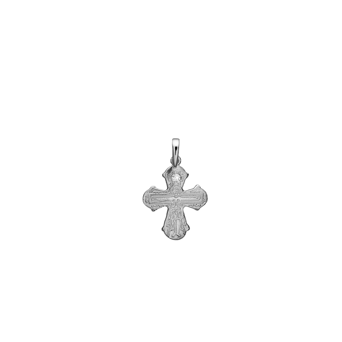 Dagmar kors, sølv, 14x16 mm, 1x0,03 ct