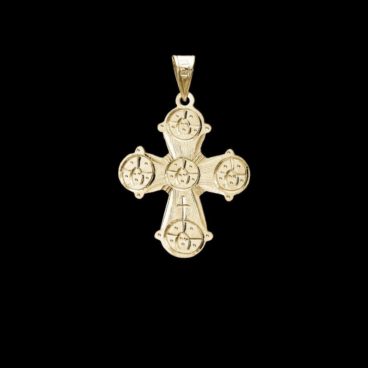 Dagmarkors i 14 karat guld - håndgraveret - 21,5 x 25 mm - Urma.dk