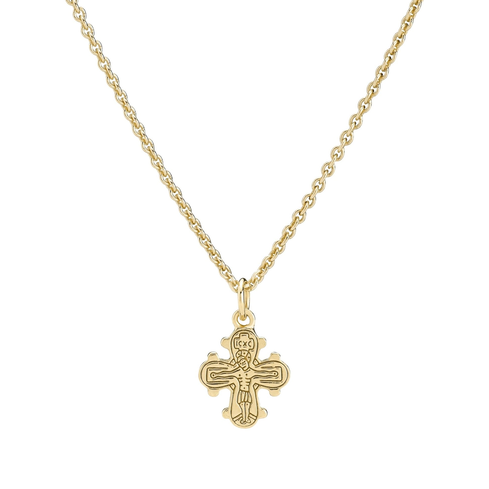 Dagmarkors i forgyldt sølv halskæde - 10x9 - Urma.dk