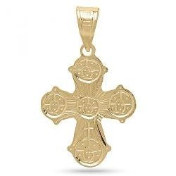 Dagmarkors vedhæng i 8 karat guld - håndgraveret - 21,5 X 25 mm - Urma.dk