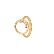 Dame ring, 14kt guld m/7cz