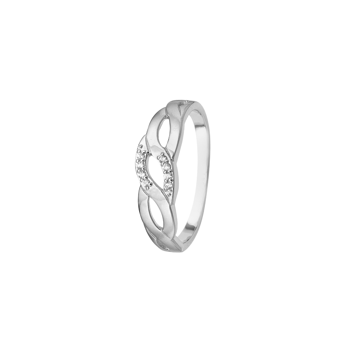Dame ring, blank m/3cz, sølv - Urma.dk