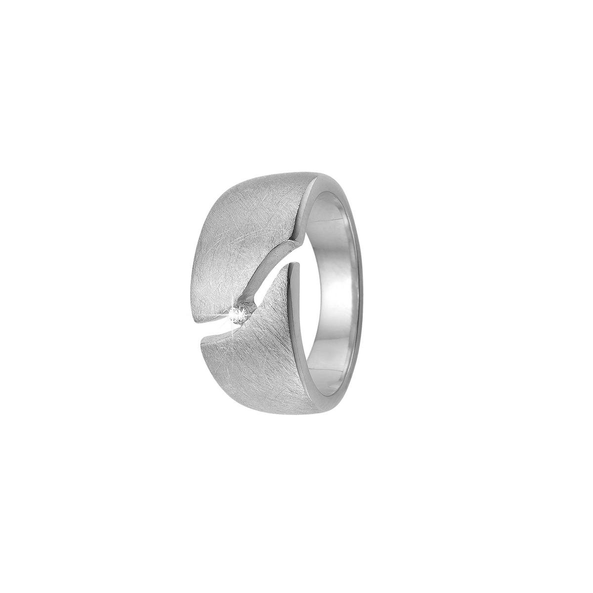 Dame ring, mat m/cz, sølv