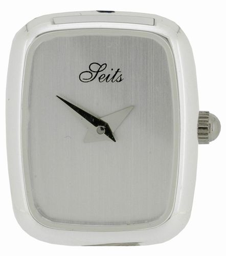 Dame sølvur til armbånd - Firkantet med lys skive KA.2819L c