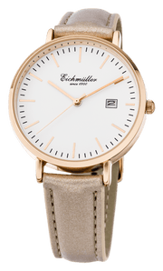 Dameur med læderrem, Rosa - Creme - Urma.dk