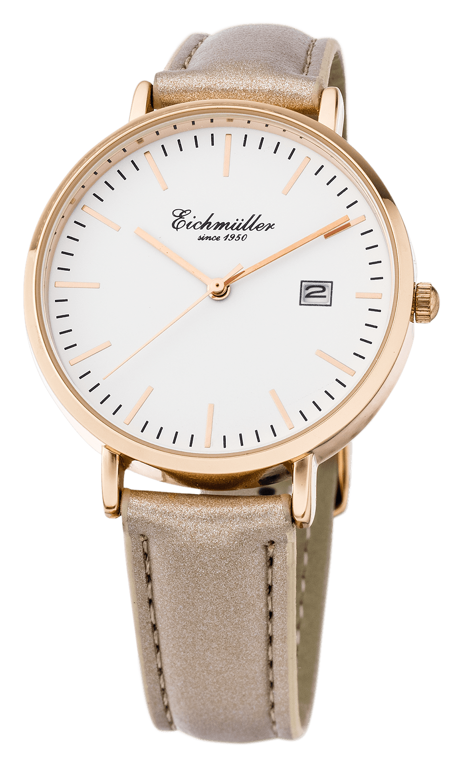 Dameur med læderrem, Rosa - Creme - Urma.dk