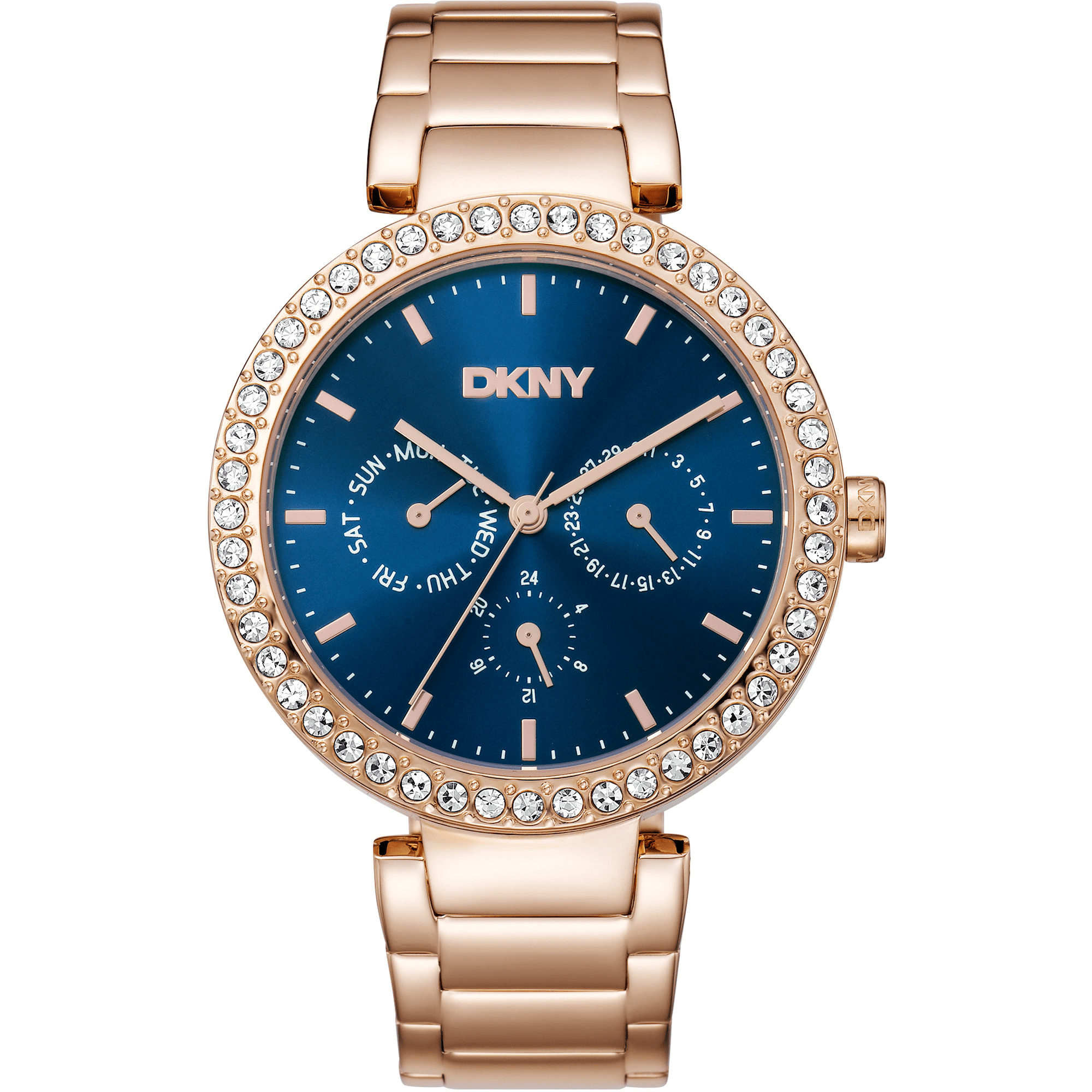 DKNY Dame Blå Rosaguld Ur DK1L044M0065 - Urma.dk