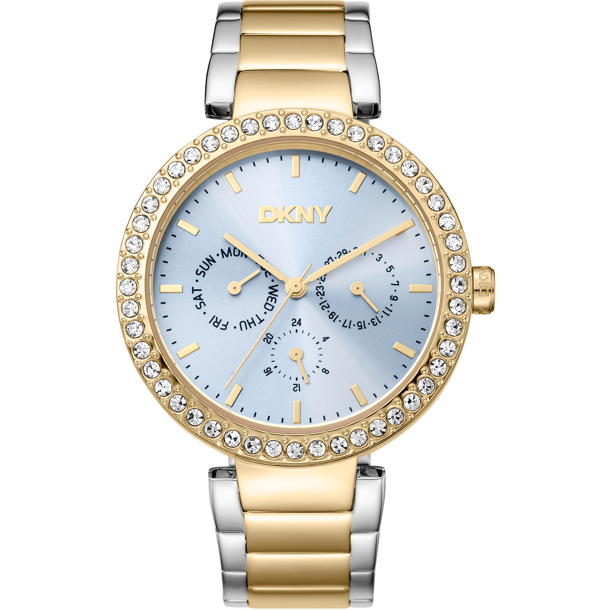 DKNY Dame Blå Sølv Guld Ur DK1L044M0085 - Urma.dk