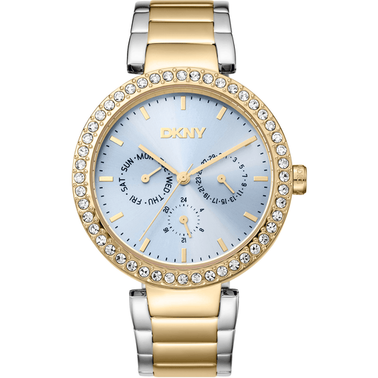 DKNY Dame Blå Sølv Guld Ur DK1L044M0085 - Urma.dk