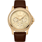 DKNY Dame Rustfrit Stål Guldfarvet Brun Ur DK1L064L0025 - Urma.dk