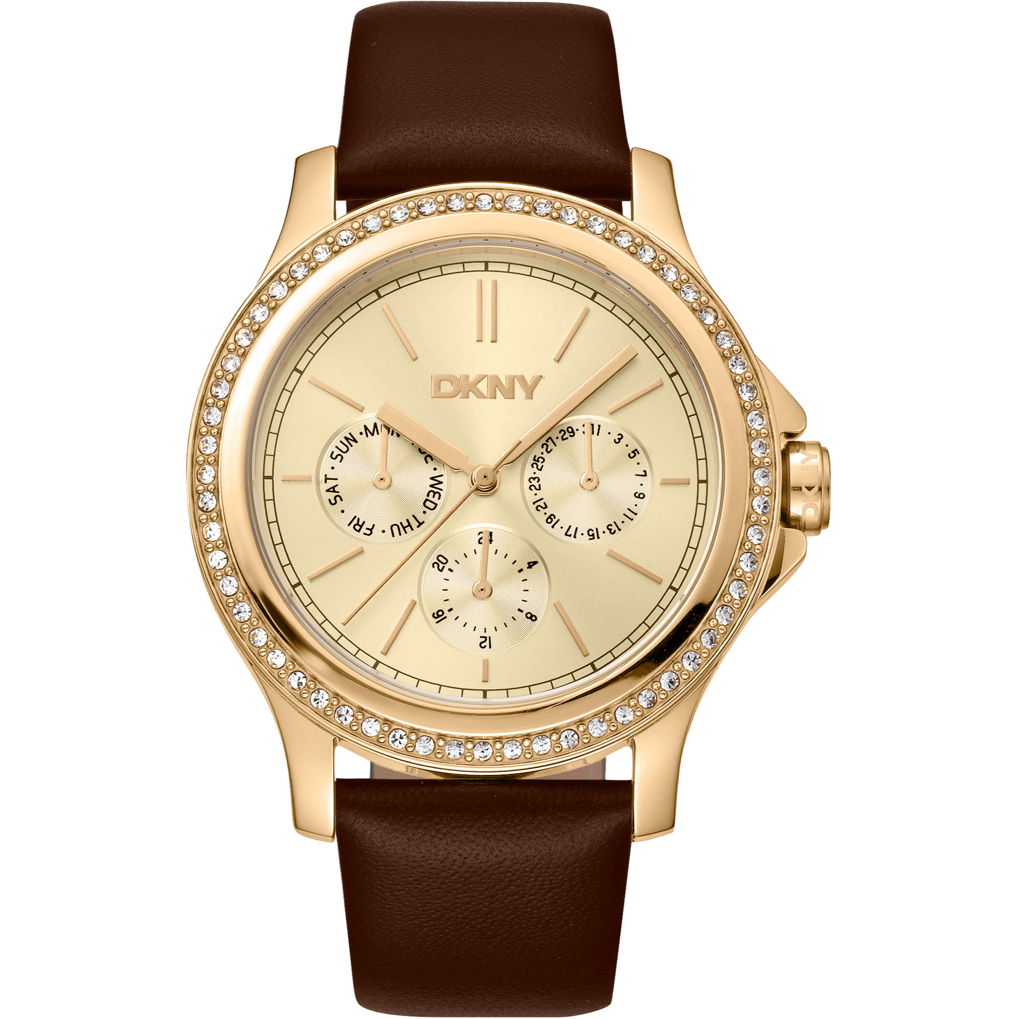 DKNY Dame Rustfrit Stål Guldfarvet Brun Ur DK1L064L0025 - Urma.dk