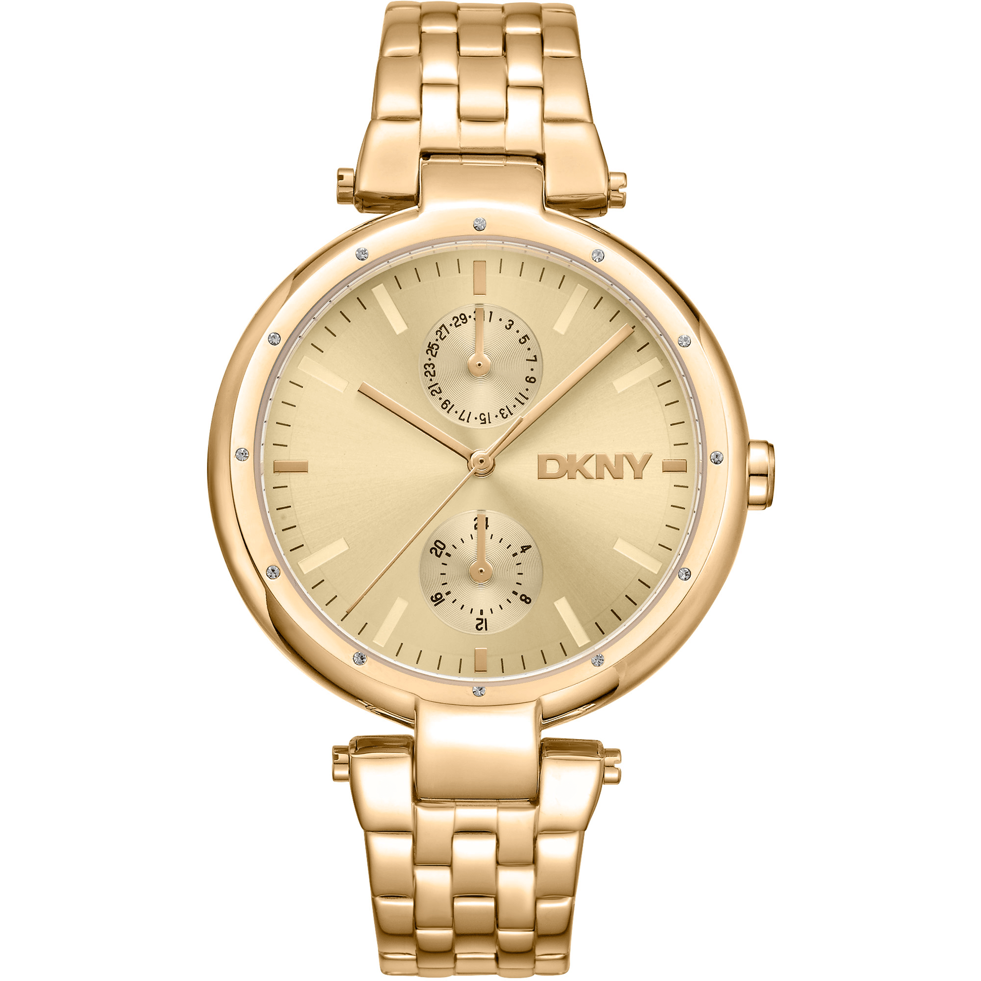 DKNY Dame Rustfrit Stål Guldfarvet Champagne Ur DK1L066M0065 - Urma.dk