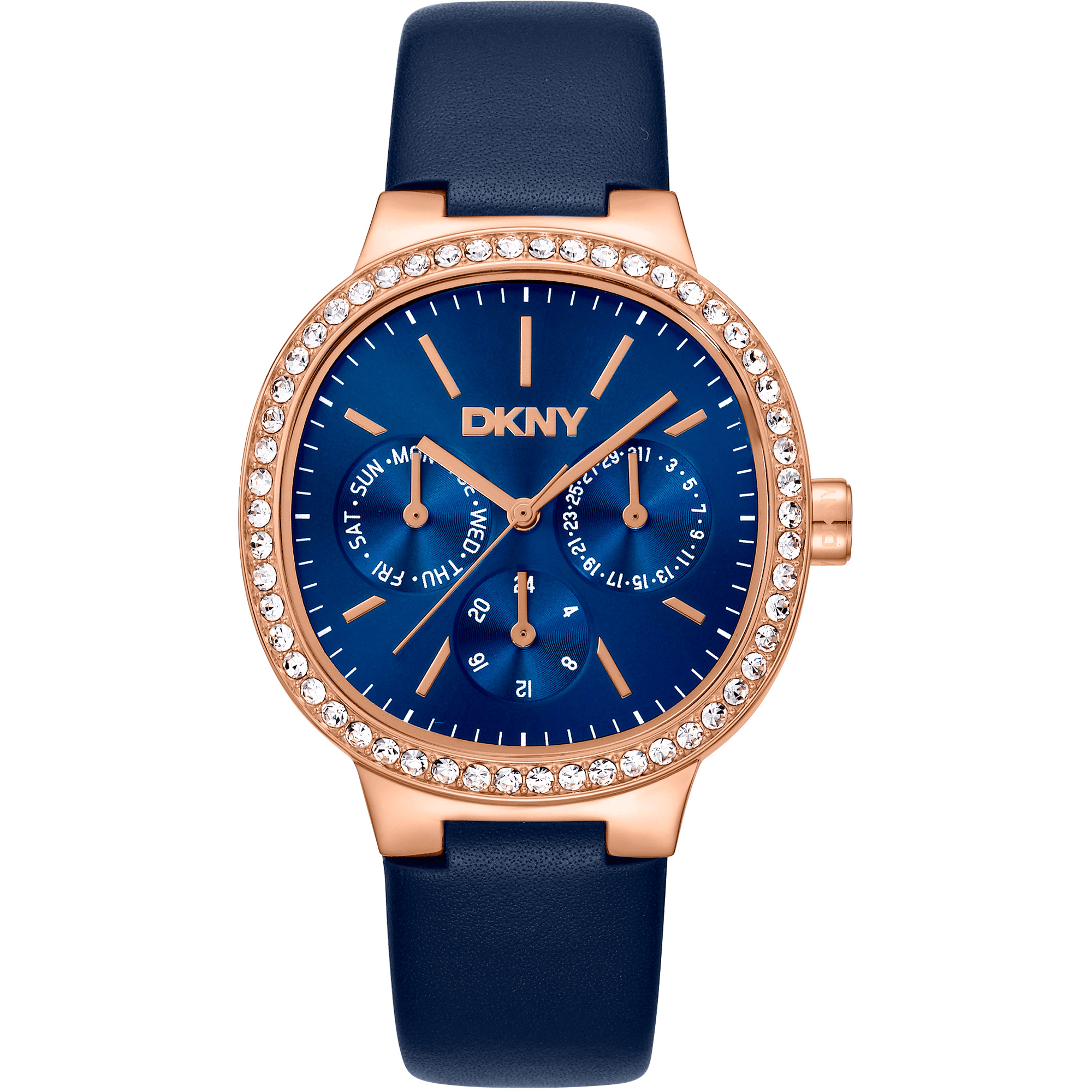 DKNY Dame Rustfrit Stål Rosaguld Blå Ur DK1L084L0035 - Urma.dk