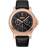 DKNY Dame Rustfrit Stål Rosaguld Sort Ur DK1L064L0035 - Urma.dk