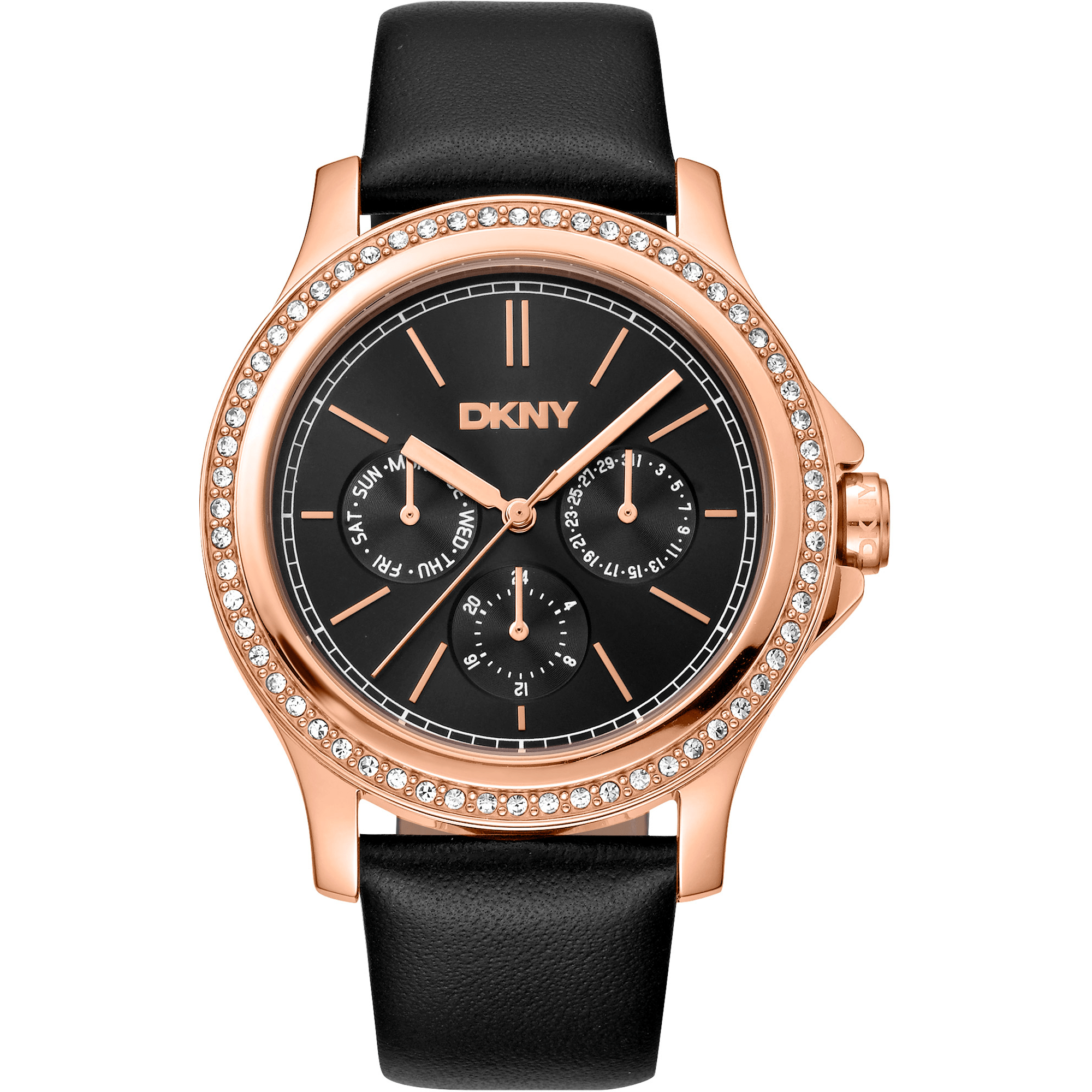 DKNY Dame Rustfrit Stål Rosaguld Sort Ur DK1L064L0035 - Urma.dk