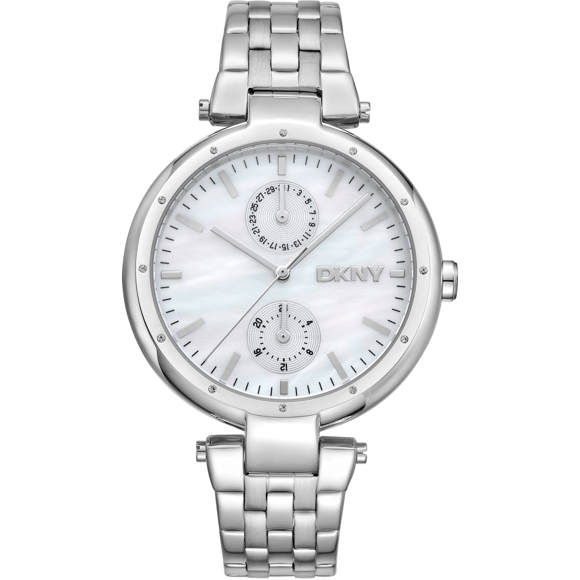 DKNY Dame Rustfrit Stål Sølv Hvid Ur DK1L066M0045 - Urma.dk