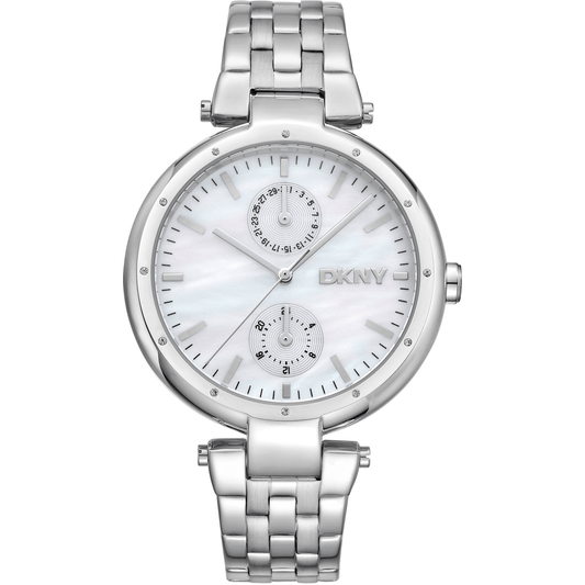 DKNY Dame Rustfrit Stål Sølv Hvid Ur DK1L066M0045 - Urma.dk