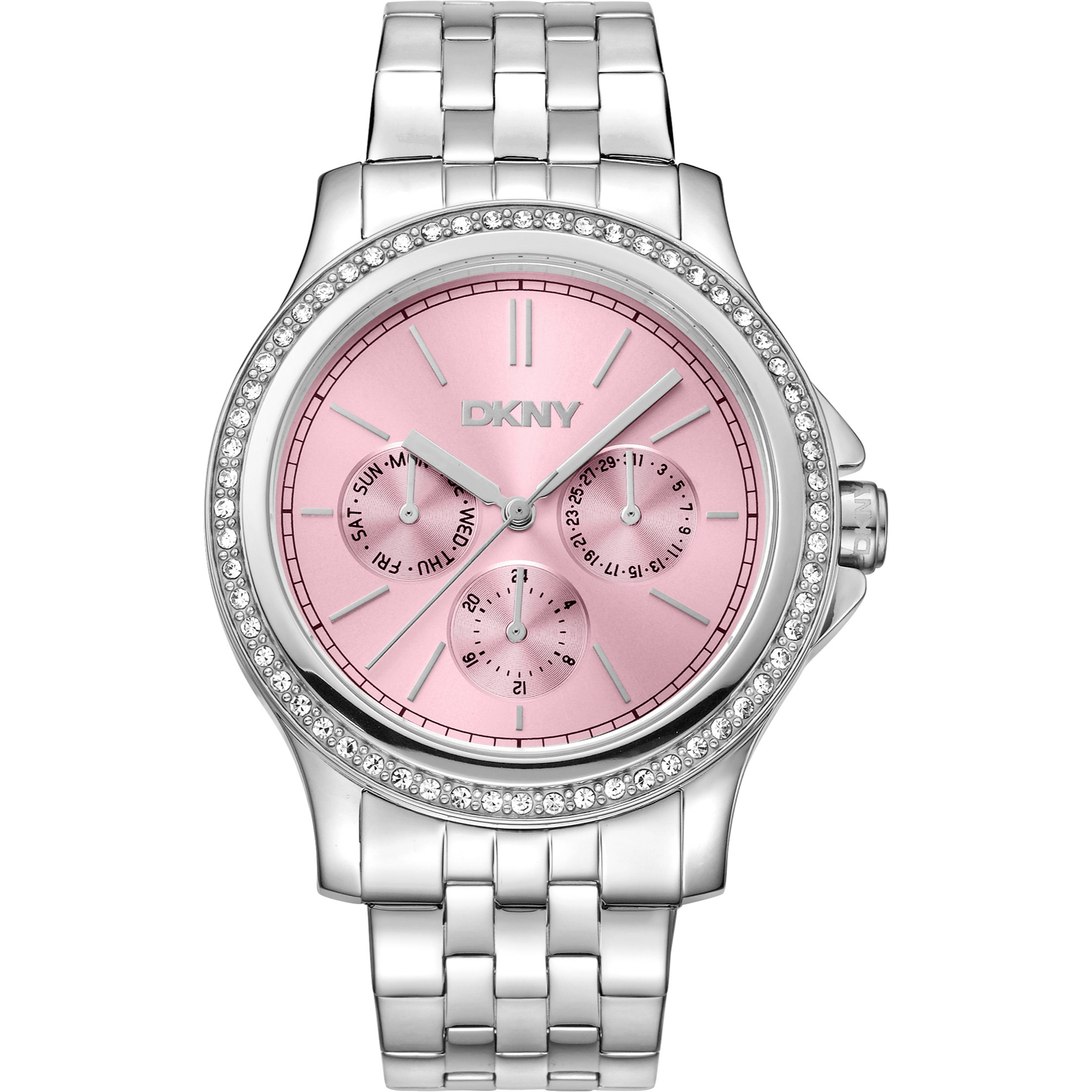 DKNY Dame Rustfrit Stål Sølv Pink Ur DK1L064M0055 - Urma.dk