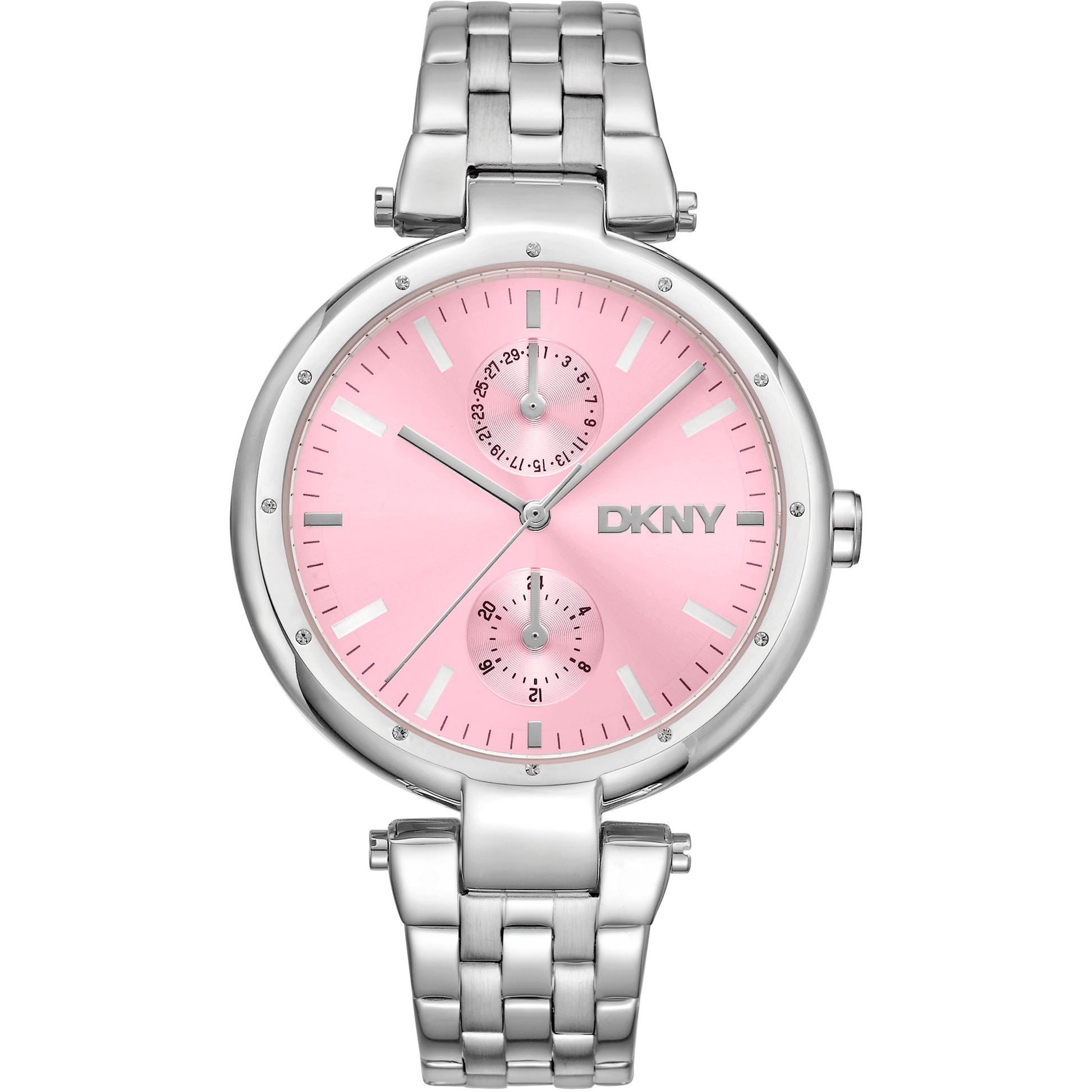 DKNY Dame Rustfrit Stål Sølv Pink Ur DK1L066M0055 - Urma.dk