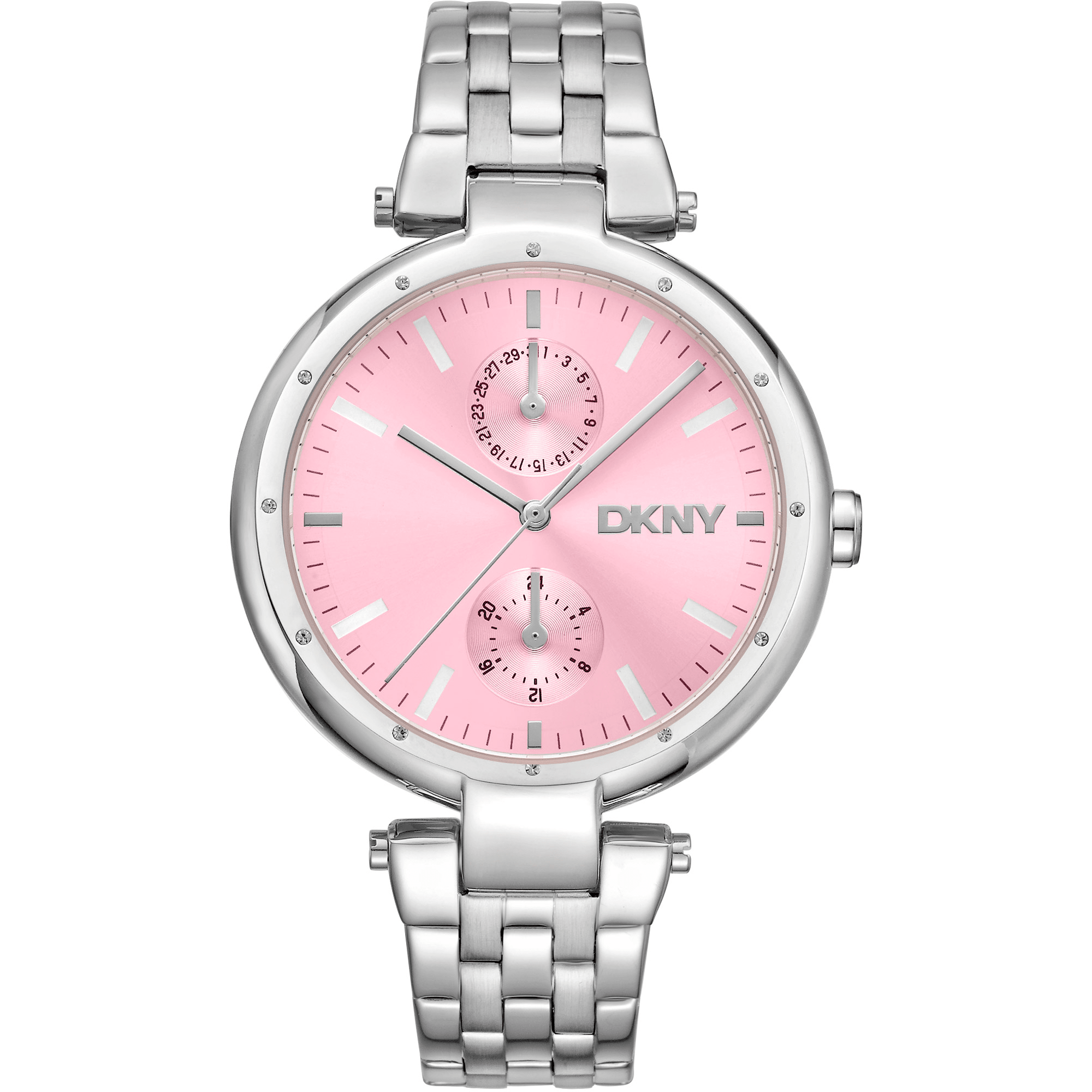 DKNY Dame Rustfrit Stål Sølv Pink Ur DK1L066M0055 - Urma.dk