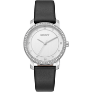 DKNY Dame Rustfrit Stål Sølv Sort Ur DK1L065L0015 - Urma.dk