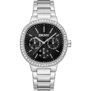 DKNY Dame Rustfrit Stål Sølv Sort Ur DK1L084M0055 - Urma.dk