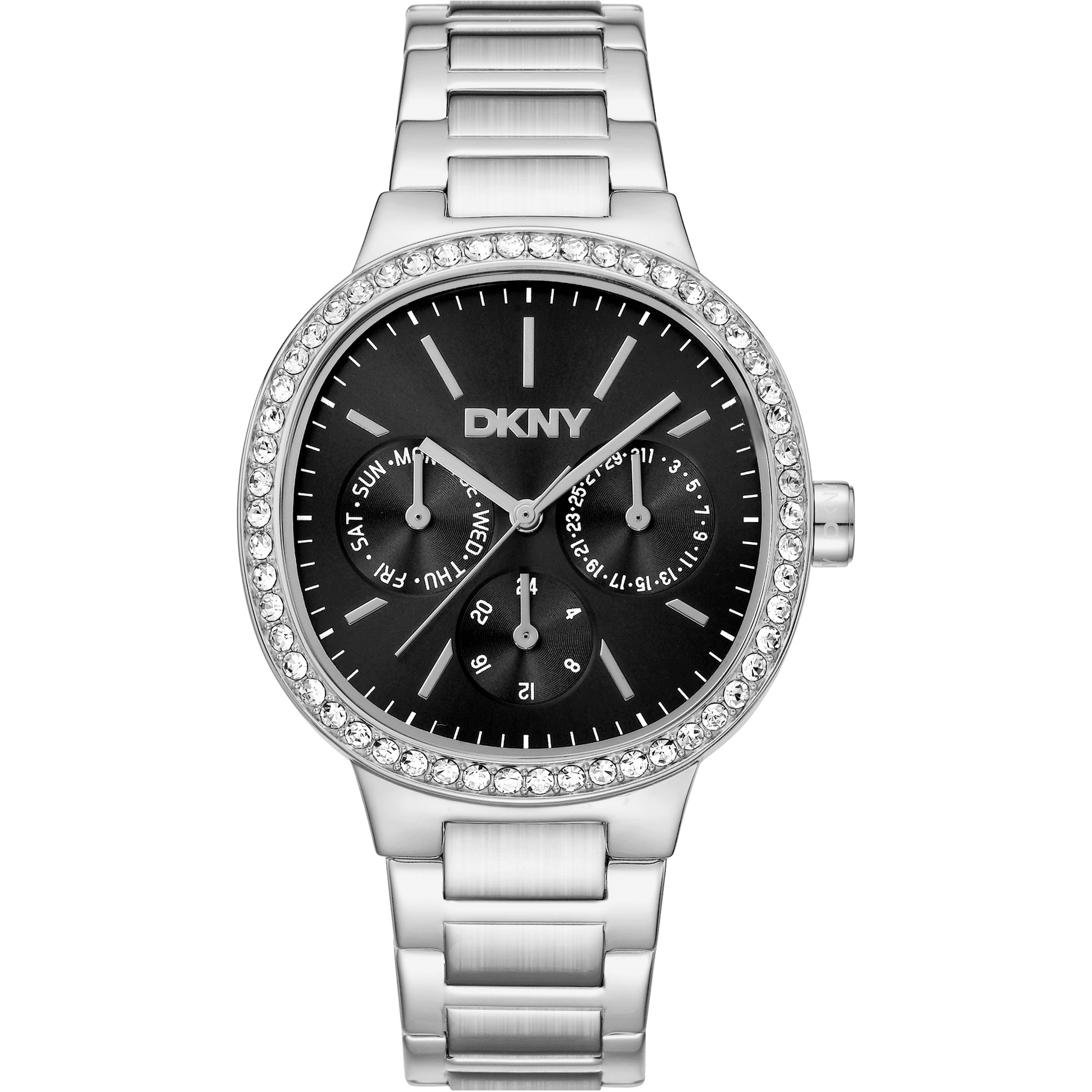 DKNY Dame Rustfrit Stål Sølv Sort Ur DK1L084M0055 - Urma.dk