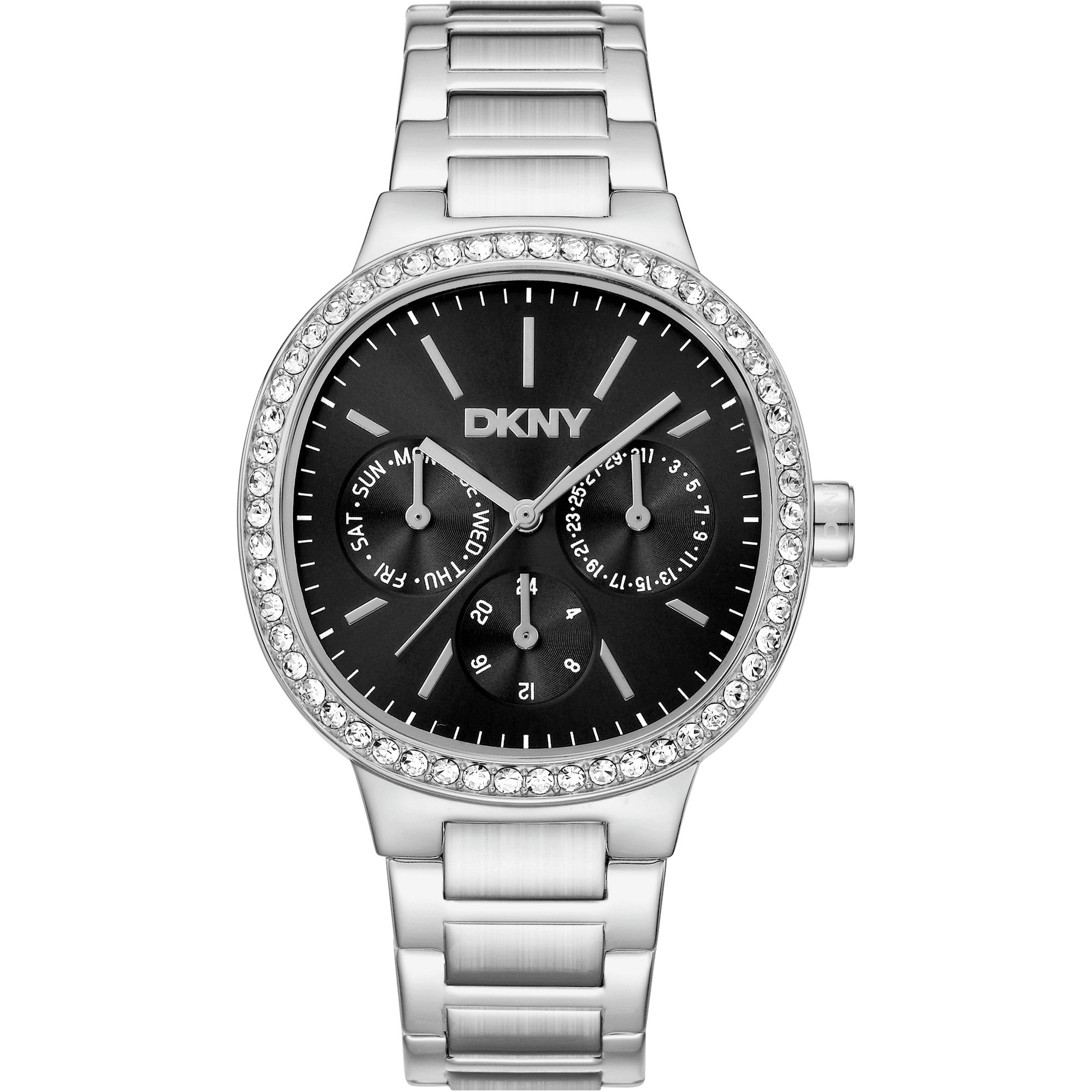 DKNY Dame Rustfrit Stål Sølv Sort Ur DK1L084M0055 - Urma.dk