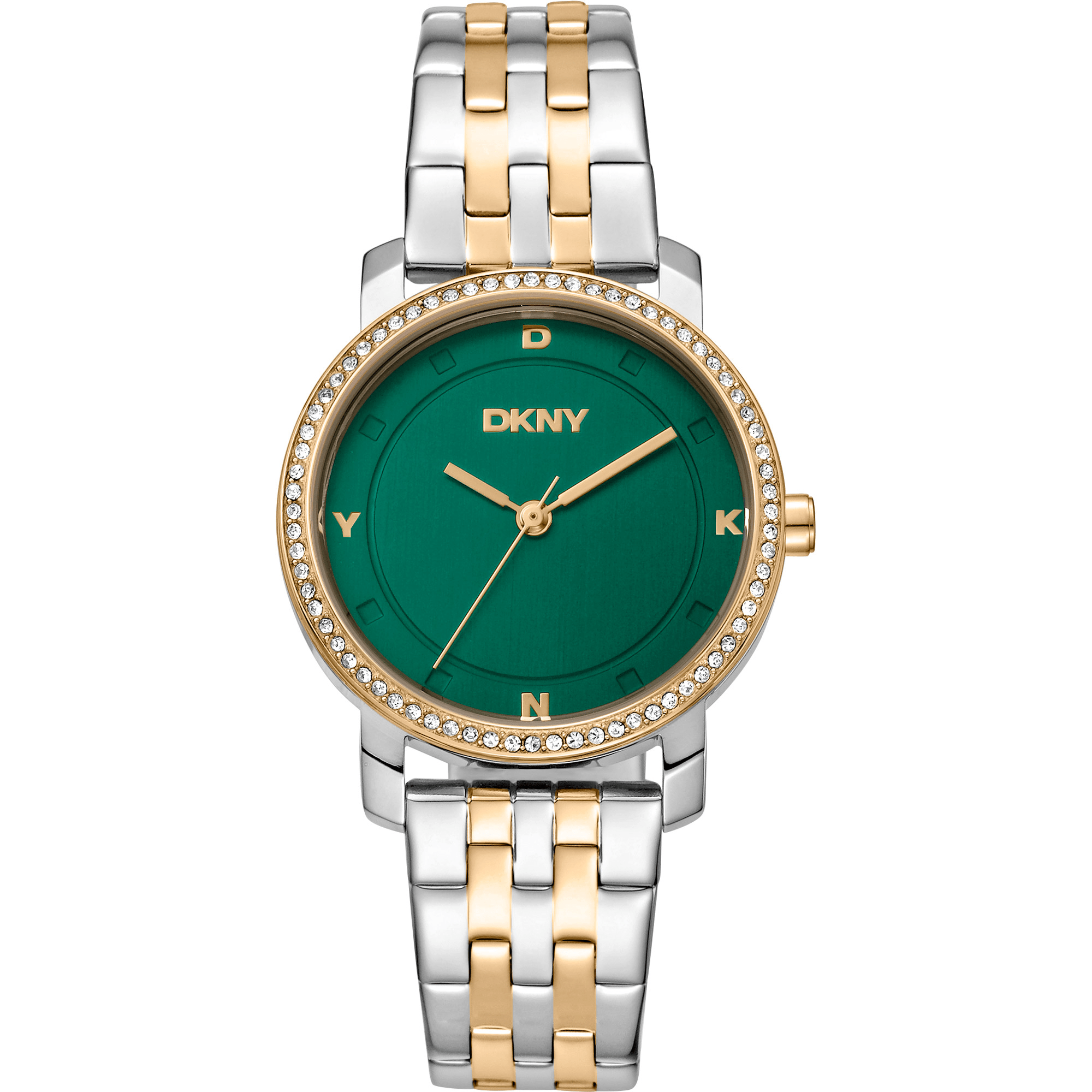 DKNY Dame Rustfrit Stål Sølv/Guldfarvet Grøn Ur DK1L065M0075 - Urma.dk