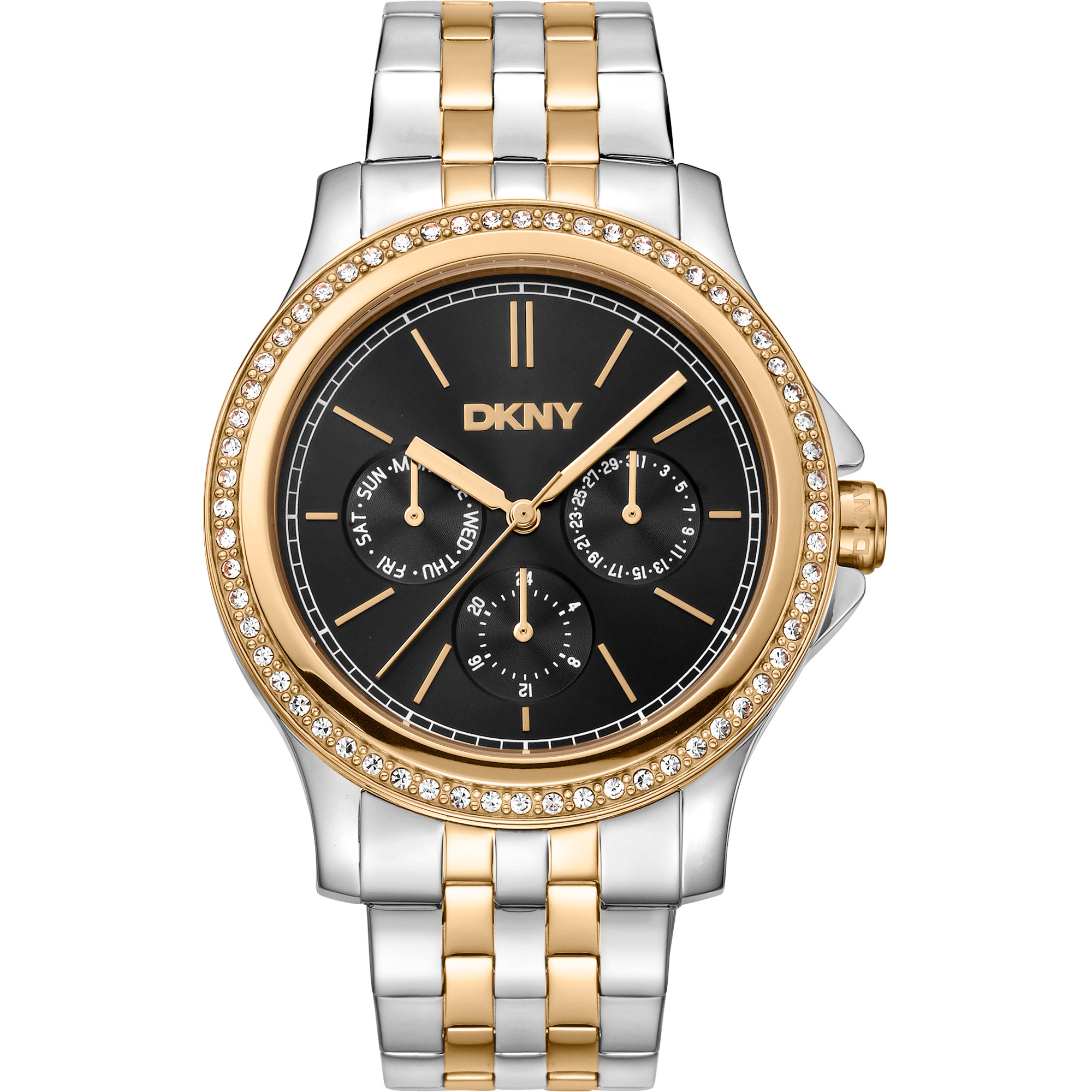 DKNY Dame Rustfrit Stål Sølv/Guldfarvet Sort Ur DK1L064M0085 - Urma.dk